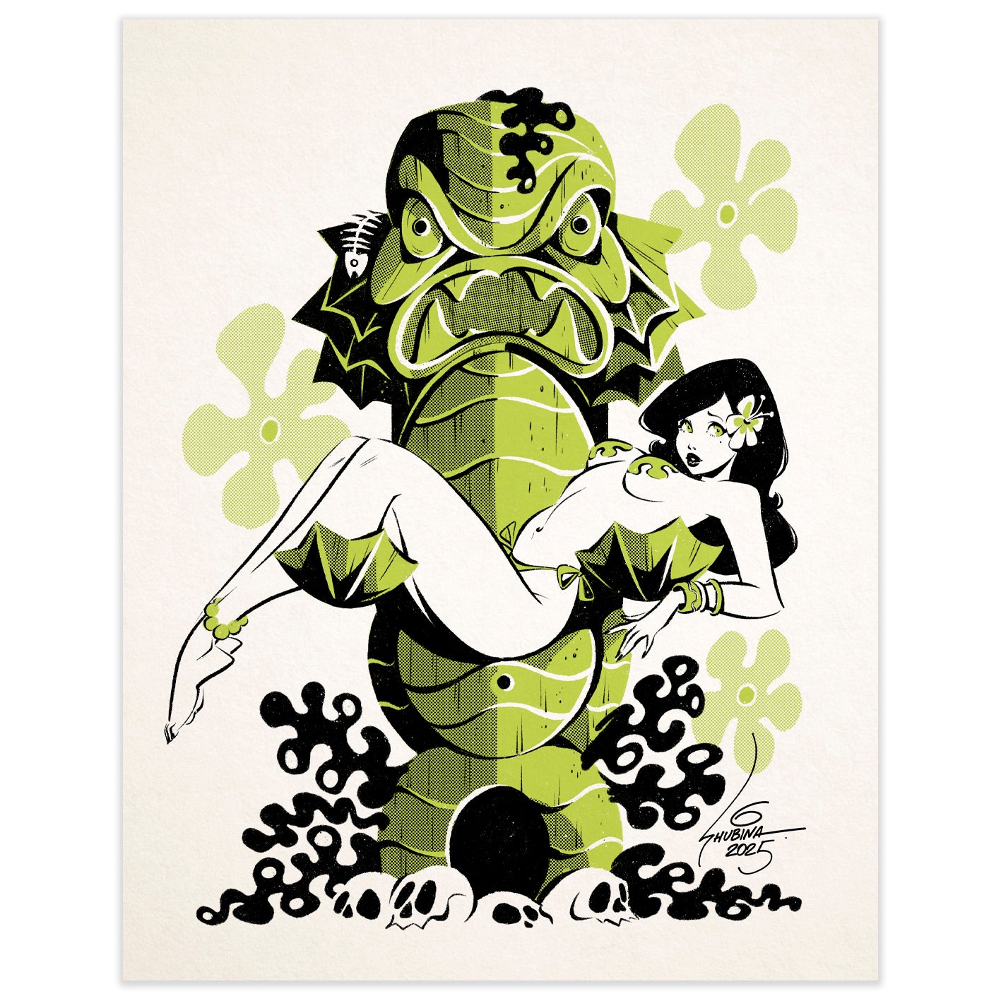 Gillman Tiki Screen printed poster