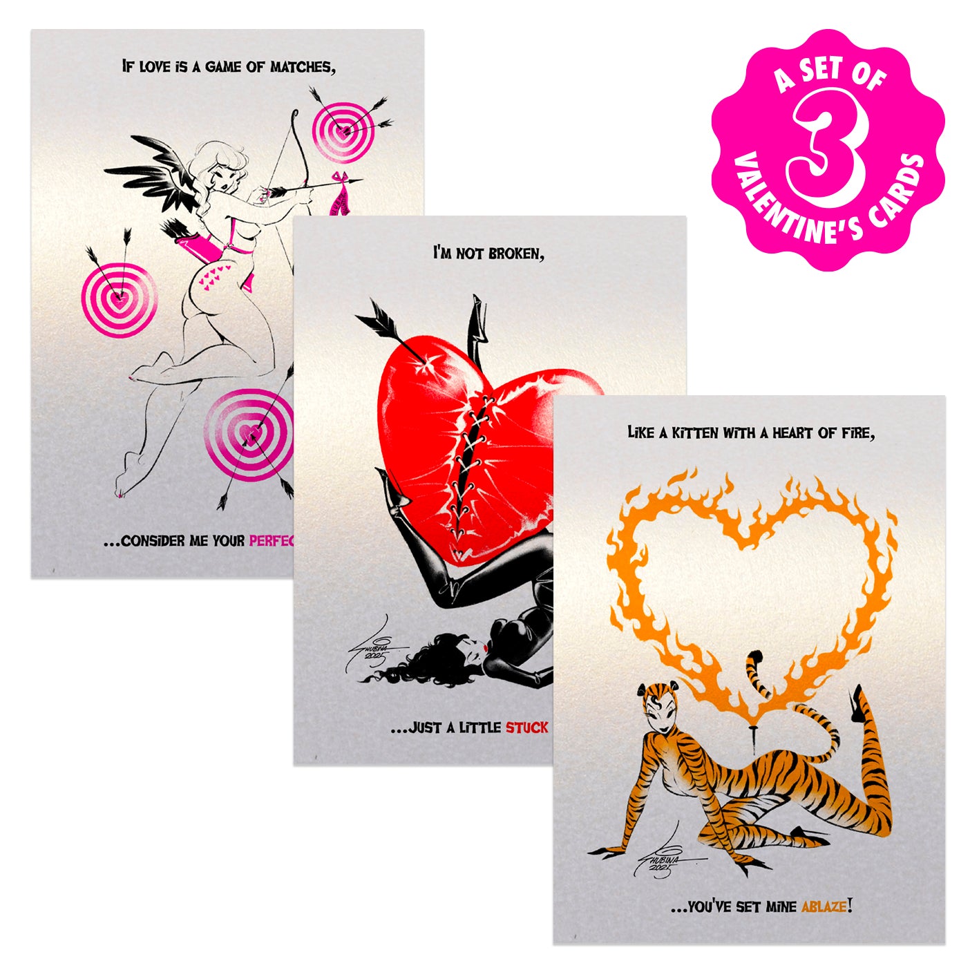 Valentine's Cards 5x7 Set