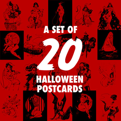 Halloween postcards 5x7 Set