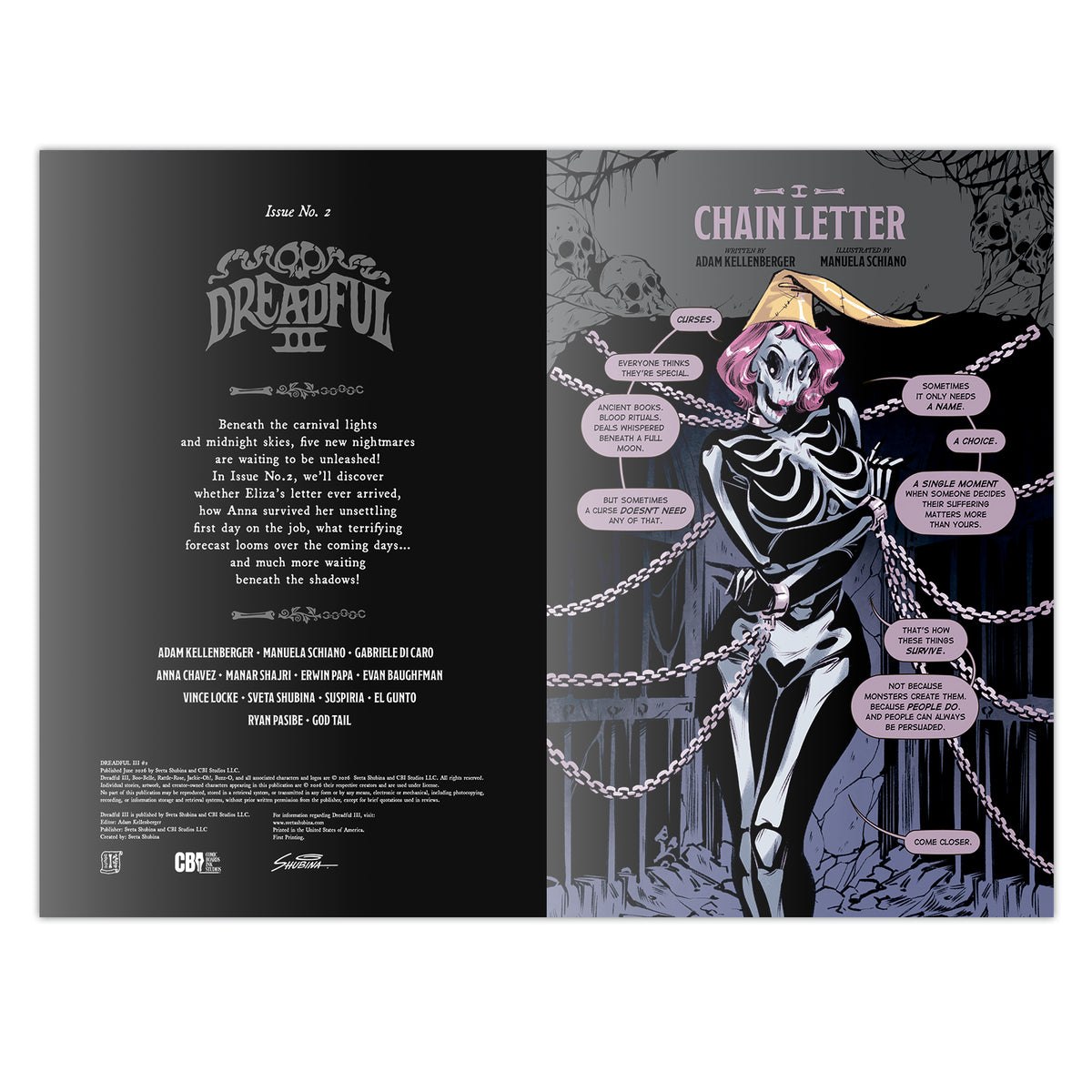 Dreadful III Issue No.2 "Dreadful Fiction" by Di Caro NYCC Exclusive Spot 3D Foil