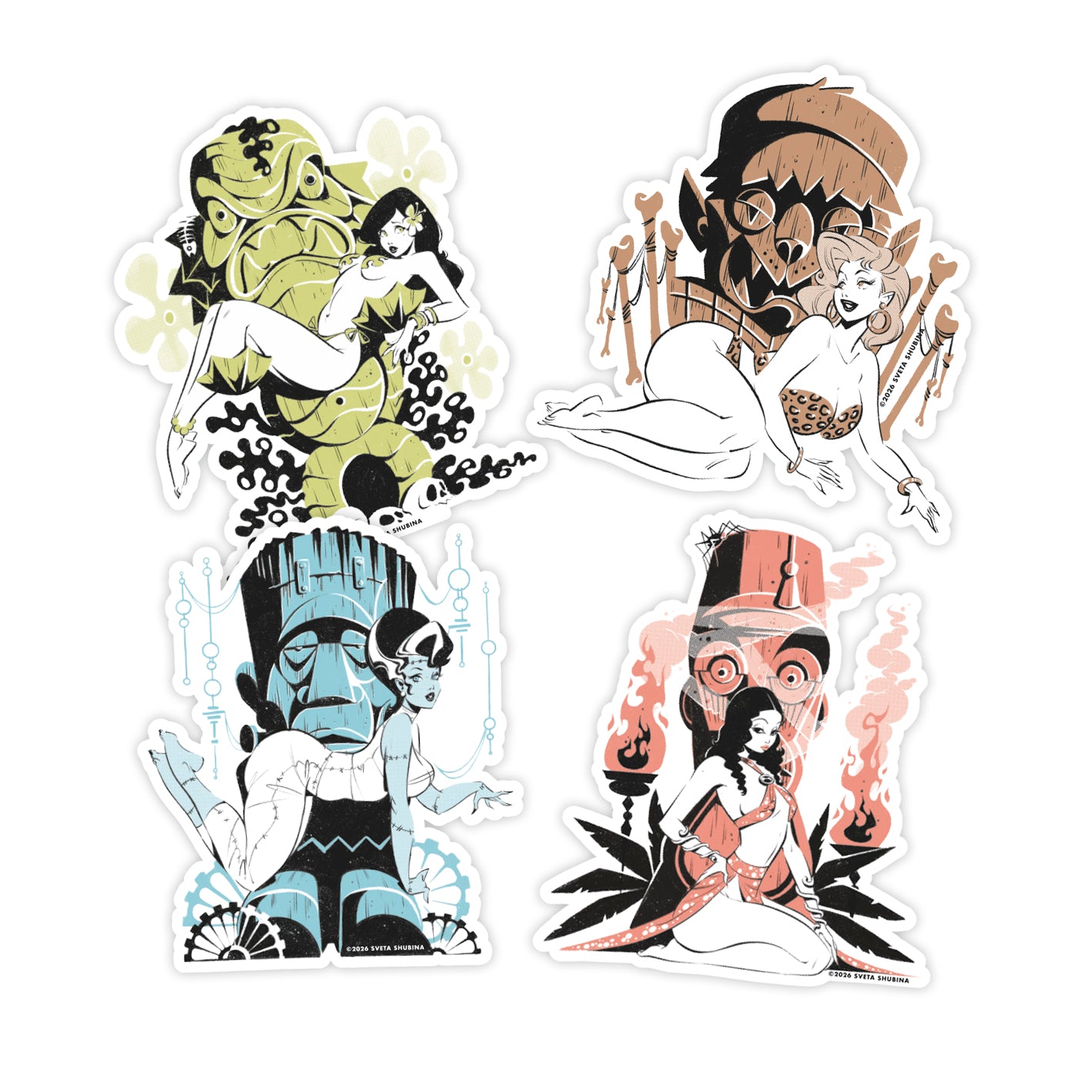 Tiki Monsters Sticker Pack